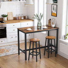 Load image into Gallery viewer, Bar Table with Solid Metal Frame and Wood Look, 120 x 60 x 90 cm
