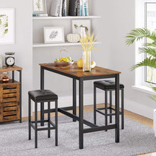 Load image into Gallery viewer, Bar Table with Solid Metal Frame and Wood Look, 120 x 60 x 90 cm
