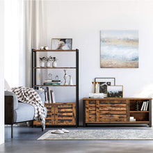 Load image into Gallery viewer, Floor-Standing Storage Cabinet and Cupboard with 2 Louvred Doors and 3 Shelves, Rustic Brown
