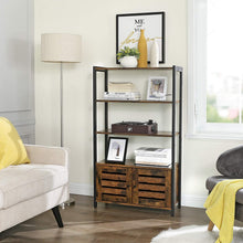 Load image into Gallery viewer, Floor-Standing Storage Cabinet and Cupboard with 2 Louvred Doors and 3 Shelves, Rustic Brown
