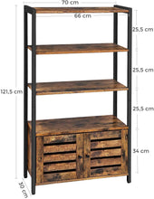 Load image into Gallery viewer, Floor-Standing Storage Cabinet and Cupboard with 2 Louvred Doors and 3 Shelves, Rustic Brown
