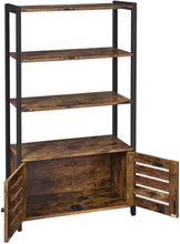 Load image into Gallery viewer, Floor-Standing Storage Cabinet and Cupboard with 2 Louvred Doors and 3 Shelves, Rustic Brown

