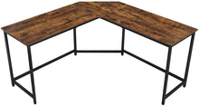 Load image into Gallery viewer, L-Shaped Computer Desk, Rustic Brown and Black
