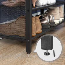 Load image into Gallery viewer, Shoe Bench with Mesh Shelf and Faux Leather Vintage Brown Black 80 x 30 x 48 cm
