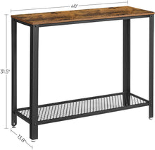 Load image into Gallery viewer, Console Table Metal Frame Rustic Brown

