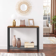 Load image into Gallery viewer, Console Table Metal Frame Rustic Brown
