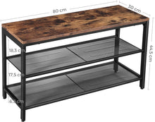 Load image into Gallery viewer, Shoe Rack with 2 Mesh Shelves, Rustic Brown and Black
