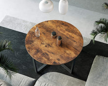 Load image into Gallery viewer, Round Coffee Table Rustic Brown and Black
