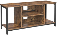 Load image into Gallery viewer, TV Console Unit with Open Storage Rustic Brown and Black Industrial
