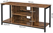 Load image into Gallery viewer, TV Console Unit with Open Storage Rustic Brown and Black Industrial
