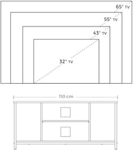 Load image into Gallery viewer, TV Console Unit with Open Storage Rustic Brown and Black Industrial
