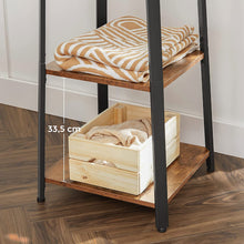 Load image into Gallery viewer, Coat Rack with 3 Shelves with Hooks Rustic Brown and Black
