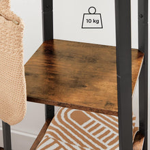 Load image into Gallery viewer, Coat Rack with 3 Shelves with Hooks Rustic Brown and Black
