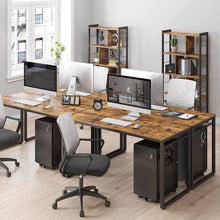 Load image into Gallery viewer, Home Office Desk with 8 Hooks 140 x 60 x 75 cm Rustic Brown and Black
