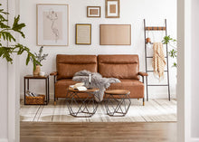 Load image into Gallery viewer, Set of 2 Side Tables Robust Steel Frame Rustic Brown and Black
