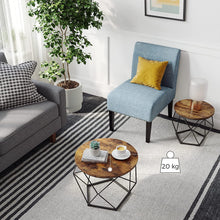 Load image into Gallery viewer, Set of 2 Side Tables Robust Steel Frame Rustic Brown and Black
