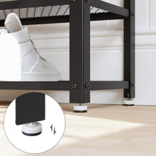 Load image into Gallery viewer, Shoe Rack with 2 Shelves 100 x 30 x 45 cm Rustic Brown and Black
