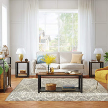 Load image into Gallery viewer, Coffee Table with Metal Frame Storage Shelf Rustic Brown
