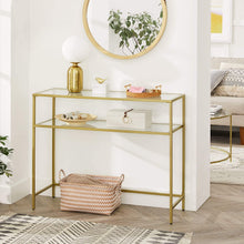 Load image into Gallery viewer, Console Table Metal Frame with 2 Shelves Adjustable Feet
