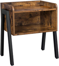 Load image into Gallery viewer, Vintage Nightstand Stackable End Table Wood Look Accent Furniture Metal Frame
