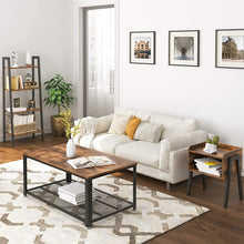 Load image into Gallery viewer, Vintage Nightstand Stackable End Table Wood Look Accent Furniture Metal Frame
