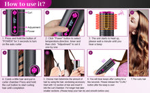 Load image into Gallery viewer, Portable Wireless Automatic Hair Curler for Travel with LED Temperature Display, Timer and USB Rechargeable (Pink)
