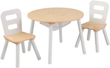 Load image into Gallery viewer, Round Table and 2 Chair Set for children (White Natural)

