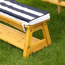 Load image into Gallery viewer, Outdoor Table &amp; Bench Set with Cushions &amp; Umbrella (Navy)
