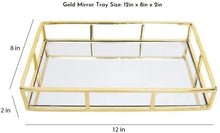 Load image into Gallery viewer, Tray Gold Mirror Decorative for Storage Jewelry and Makeup accessories
