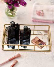 Load image into Gallery viewer, Tray Gold Mirror Decorative for Storage Jewelry and Makeup accessories
