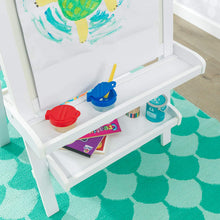 Load image into Gallery viewer, White Deluxe Wood Easel set for kids
