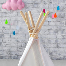 Load image into Gallery viewer, 5 Poles Giant Kids Teepee Tent (Natural Canvas)
