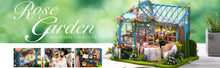 Load image into Gallery viewer, Dollhouse Miniature with Furniture Kit Plus Dust Proof and Music Movement - Rosa Garden Tea
