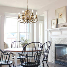 Load image into Gallery viewer, French Country Chandelier, 6 Lights, Rustic

