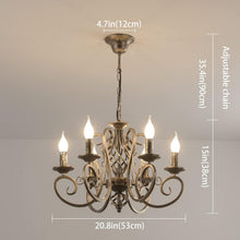 Load image into Gallery viewer, French Country Chandelier, 6 Lights, Rustic
