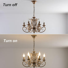 Load image into Gallery viewer, French Country Chandelier, 6 Lights, Rustic
