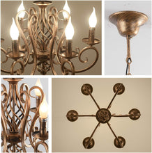 Load image into Gallery viewer, French Country Chandelier, 6 Lights, Rustic
