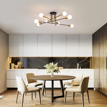 Load image into Gallery viewer, Modern Black Gold Ceiling Light 8 Lights
