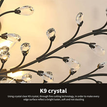 Load image into Gallery viewer, Crystal Chandelier LED Ceiling Light , 4 lights,  Black
