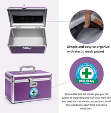 Load image into Gallery viewer, Locking Combination Medicine Box (Purple/Medium)
