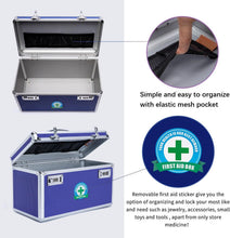 Load image into Gallery viewer, Locking Combination Medicine Box (Blue/Large)
