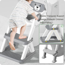 Load image into Gallery viewer, Potty Training Seat Ladder, Kids Boys Girls, Grey
