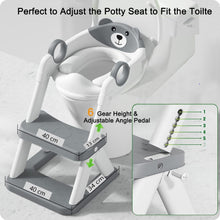 Load image into Gallery viewer, Potty Training Seat Ladder, Kids Boys Girls, Grey
