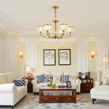 Load image into Gallery viewer, Gold Chandelier, 6 Lights, Wagon Wheel Clear Crystal

