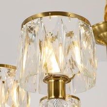 Load image into Gallery viewer, Gold Chandelier, 6 Lights, Wagon Wheel Clear Crystal
