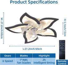 Load image into Gallery viewer, Low Ceiling Light Fan, Low Profile, 6 Wind Speed, 3 Colors (69 cm)
