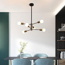 Load image into Gallery viewer, Sputnik Chandelier Modern Industrial, 6-Light , Black &amp; Gold
