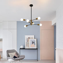 Load image into Gallery viewer, Sputnik Chandelier Modern Industrial, 6-Light , Black &amp; Gold
