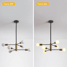 Load image into Gallery viewer, Sputnik Chandelier Modern Industrial, 6-Light , Black &amp; Gold
