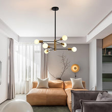 Load image into Gallery viewer, Sputnik Chandelier Modern Industrial, 6-Light , Black &amp; Gold
